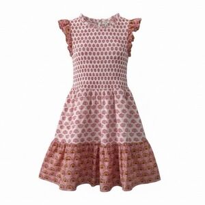 J.Crew Ruffle Sleeve Smocked Mini‎ Dress Butterfly Sleeve Spring Easter Sz Large